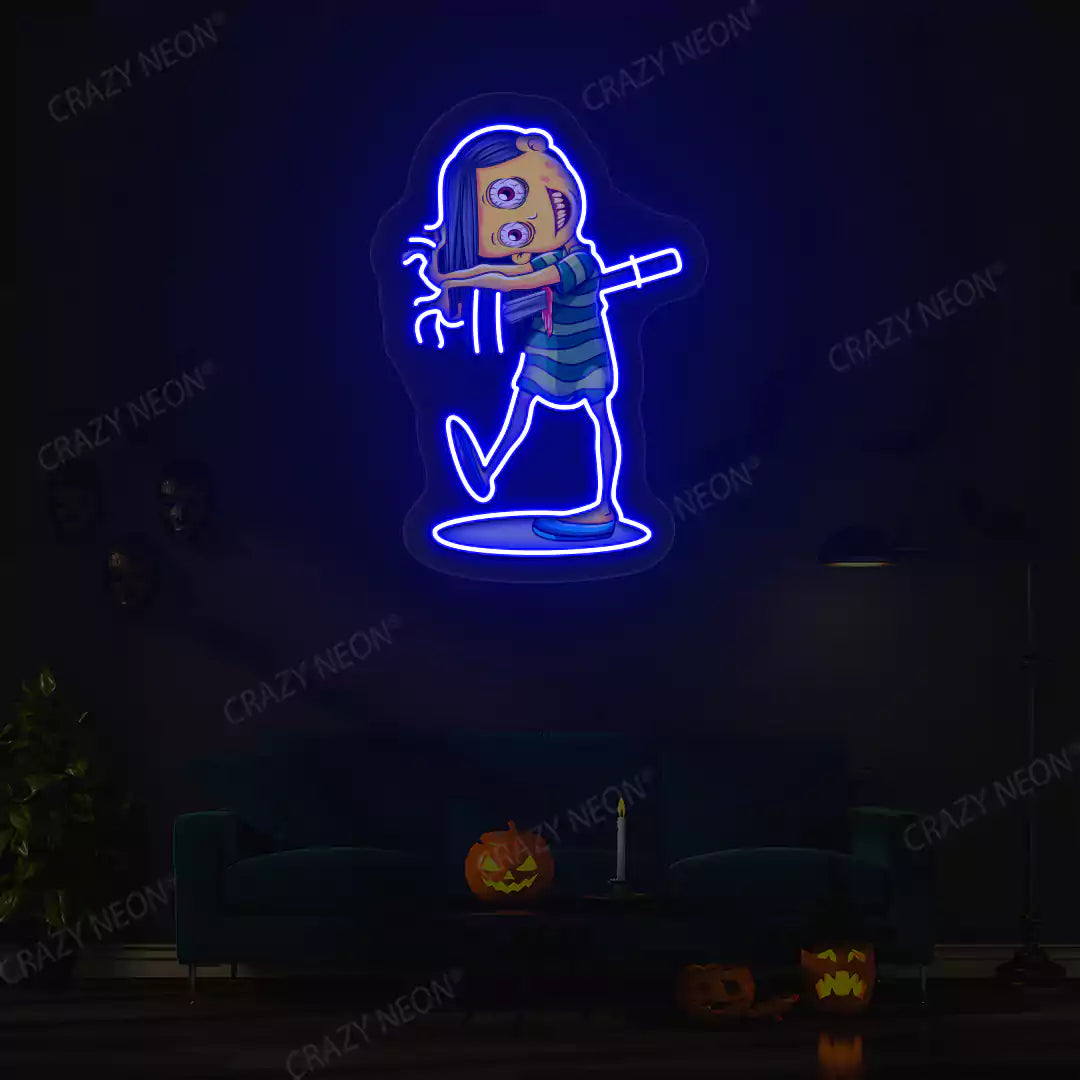 Demoness Neon Artwork | Blue