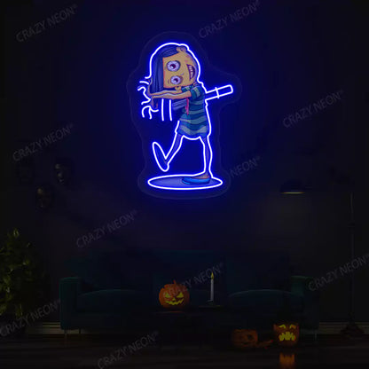 Demoness Neon Artwork | Blue