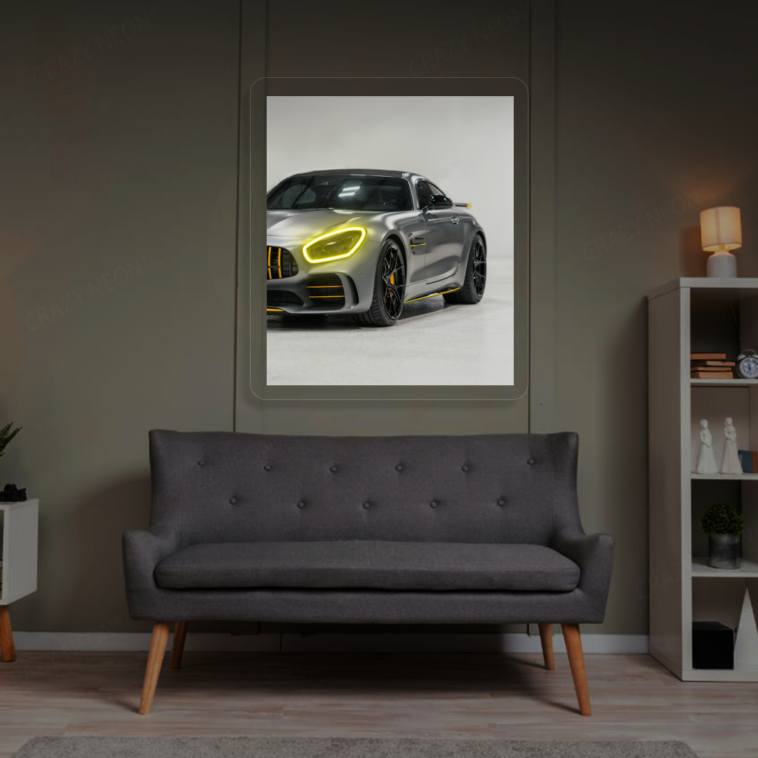 Buy AMG GT Headlight Neon Artwork Sign For Mercedes Garage Glow 