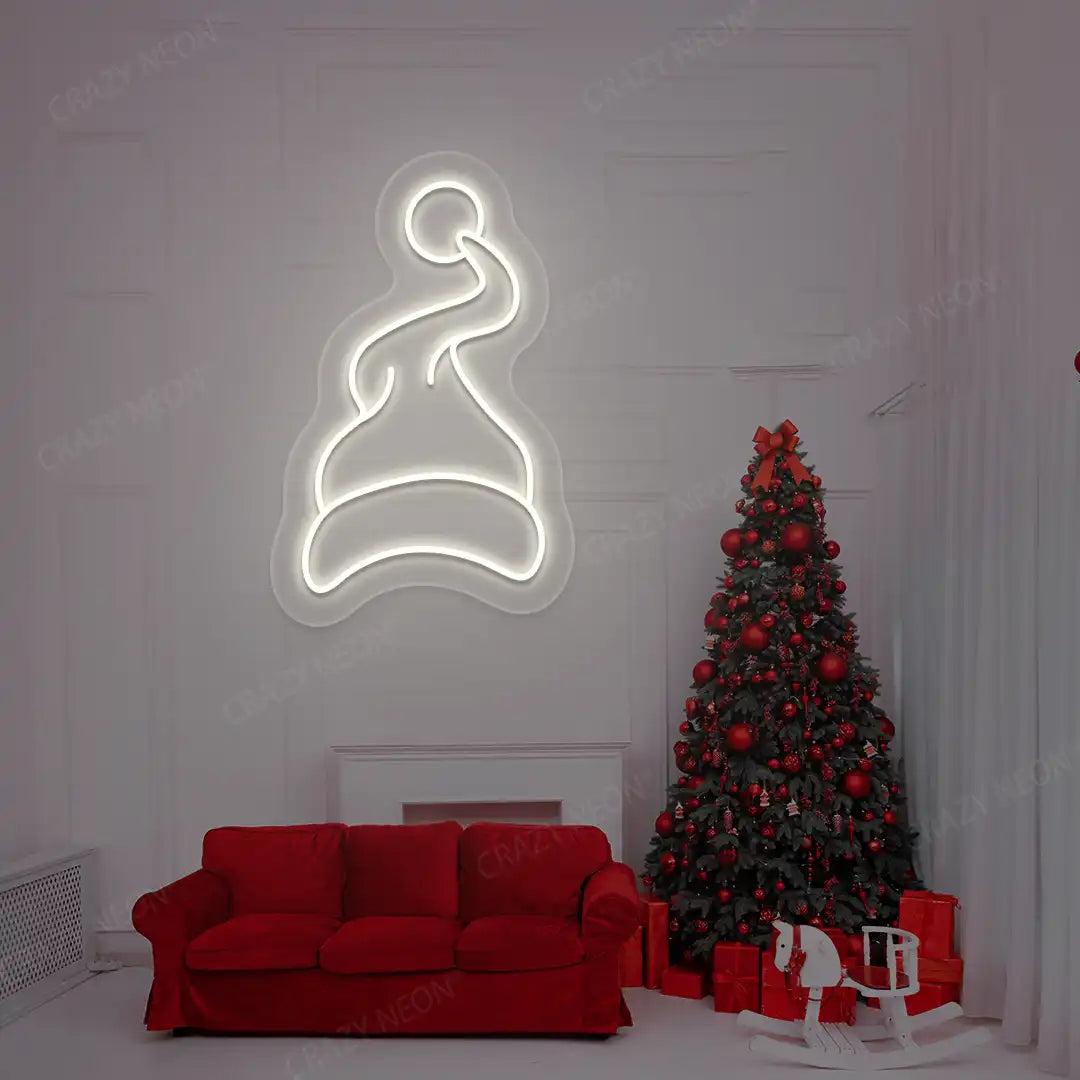 Santa Hat Neon Sign | Warmwhite