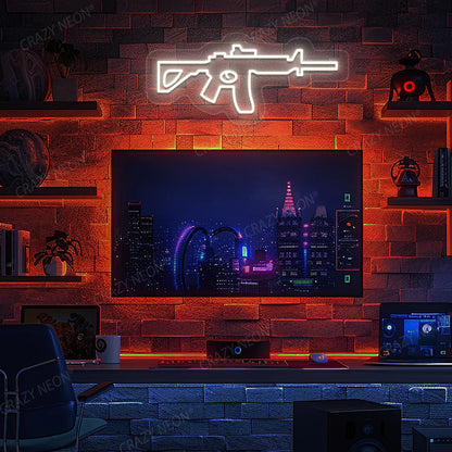 M416 Gaming Gun Neon Sign n Warmwhite 