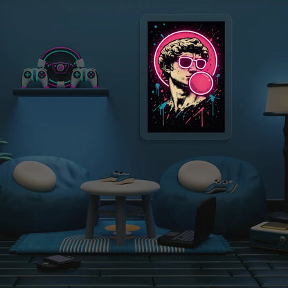 David de Michelangelo Pop Art Neon Artwork in Pink color