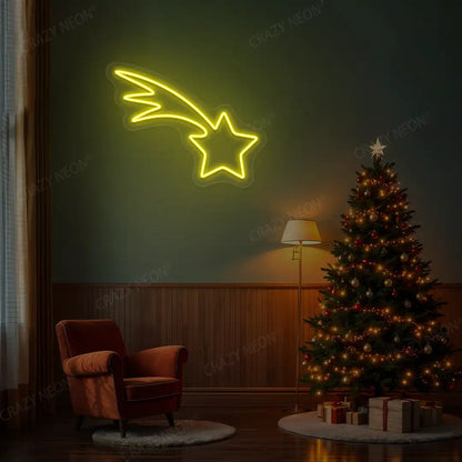 Shooting Star Neon Sign | Yellow