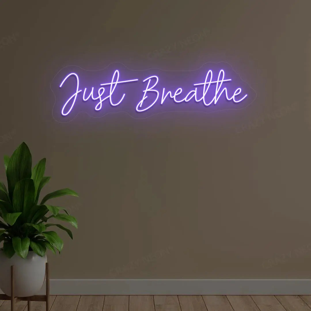 Just Breath Neon Sign | Purple