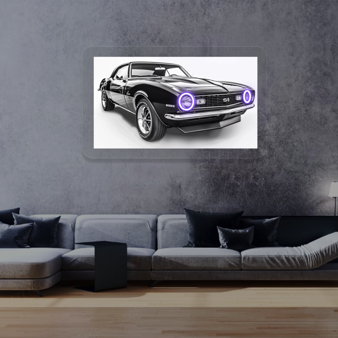 Camaro SS Neon Artwork | Purple