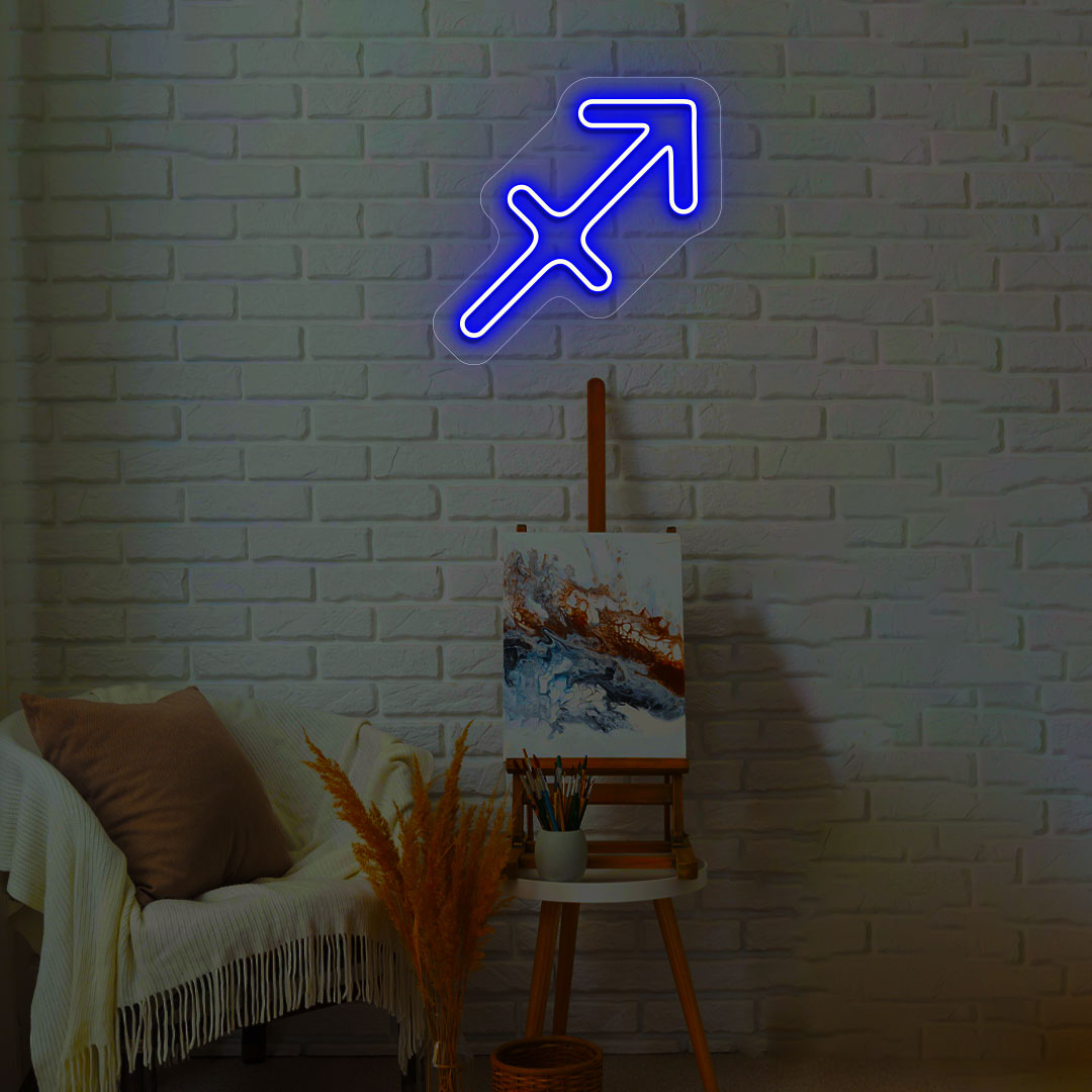 Bright Blue Sagittarius Zodiac LED Light Sign Decoration good