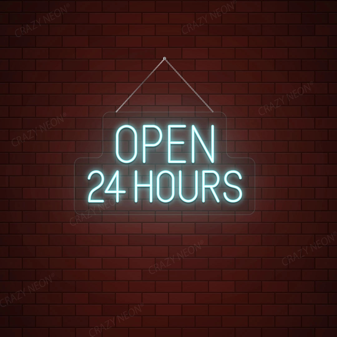 Open 24 Hours Sign | Iceblue