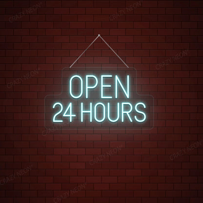 Open 24 Hours Sign | Iceblue