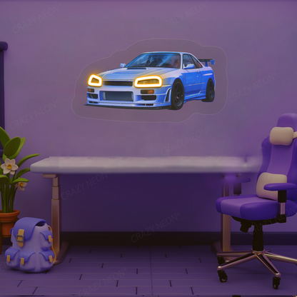 Skyline GT-R Neon Artwork | Orange