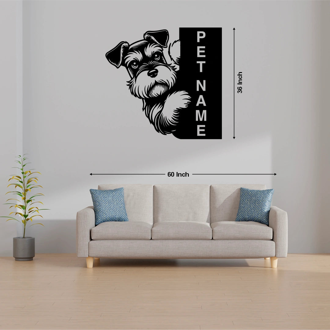 Schnauzer Pet Personalized Metal Monogram size reference