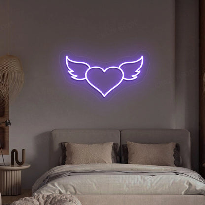 Angel Heart Wings Neon Sign