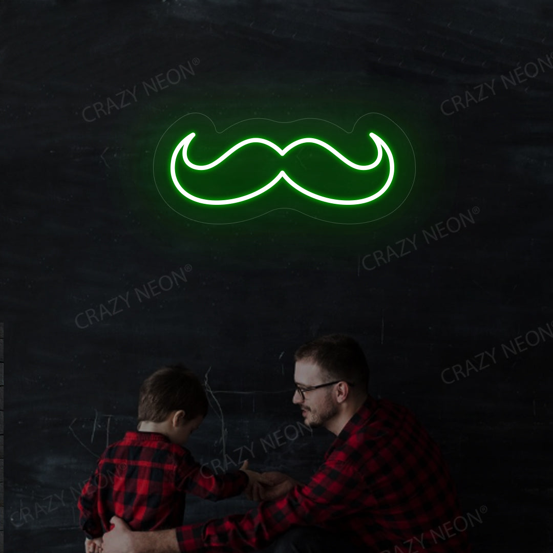 Moustache Neon Sign | Green