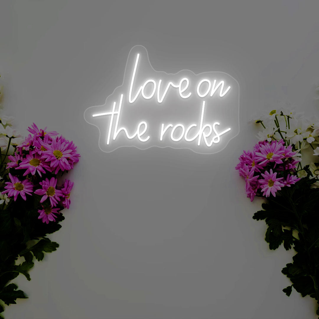 Love On The Rocks Neon Sign - CNUS011776 - White