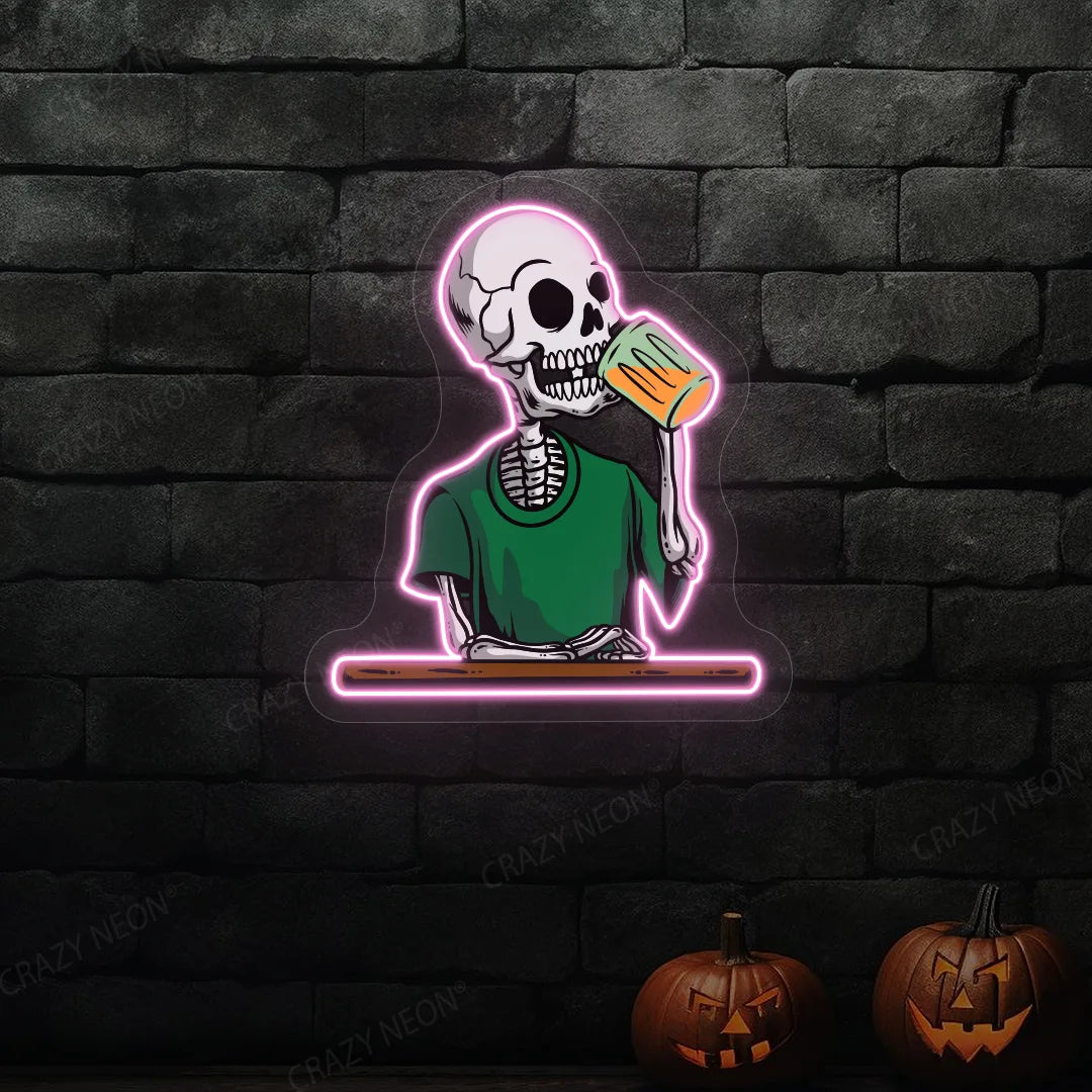 Skeleton Neon Sign | Pink