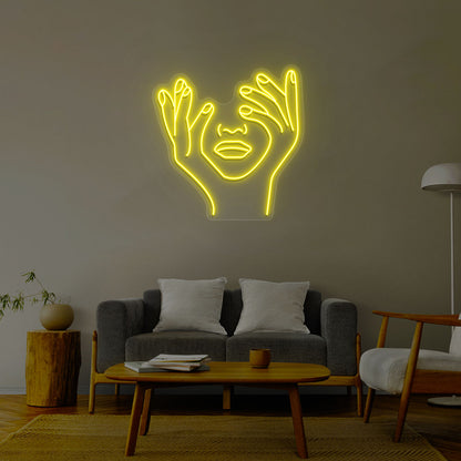 Aesthetic Face Neon Sign | CNUS014594 | Yellow