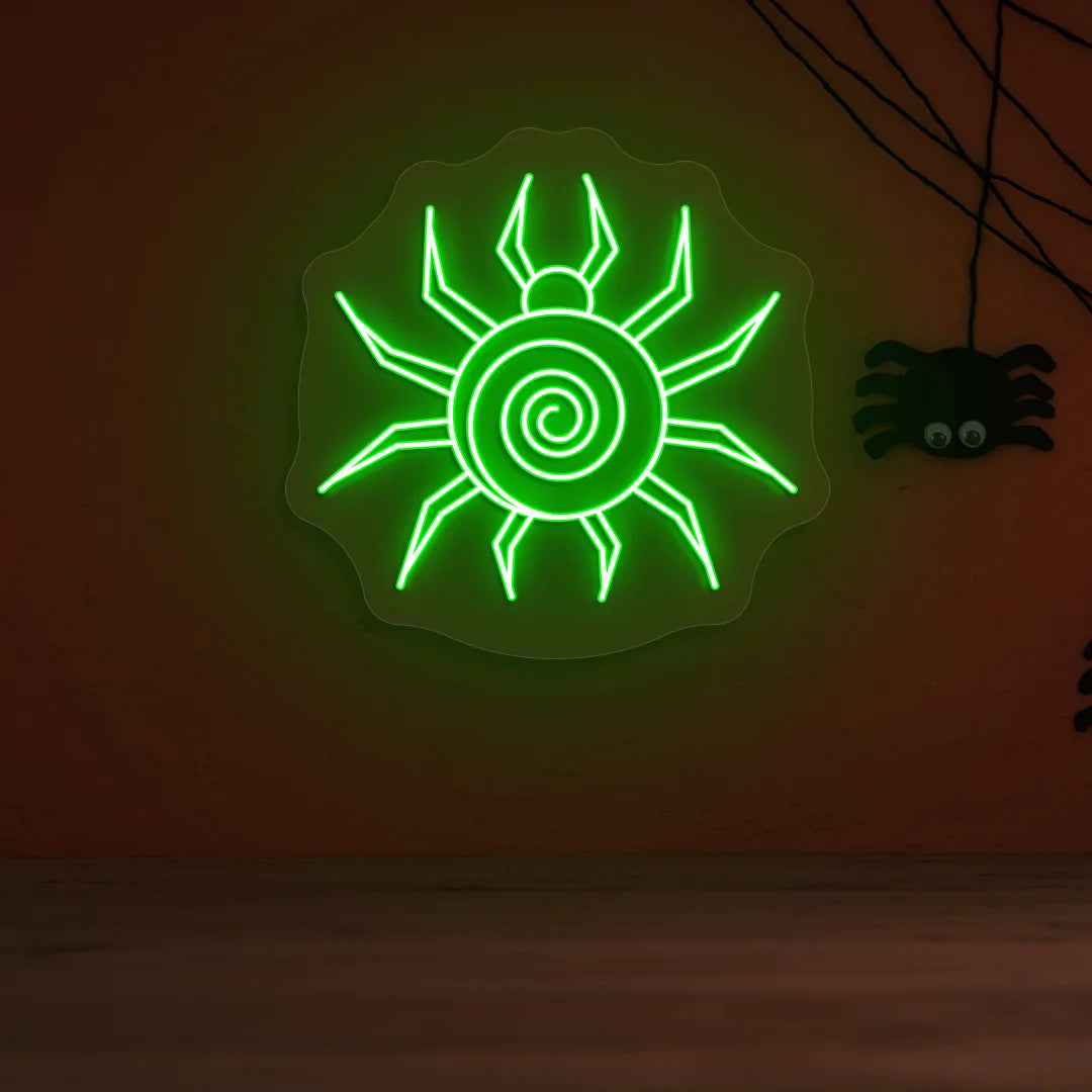 Spiral Spider Neon Sign | Green