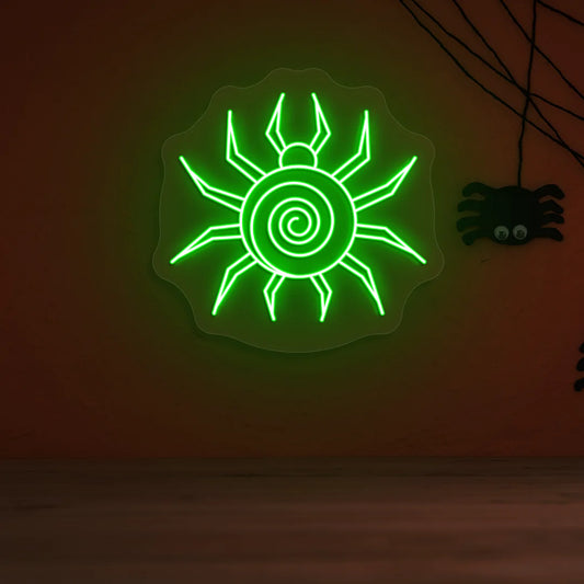 Spiral Spider Neon Sign | Green