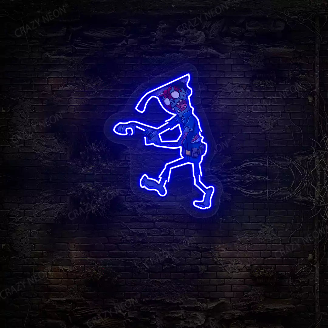Zombie Walker Neon Artwork | Blue