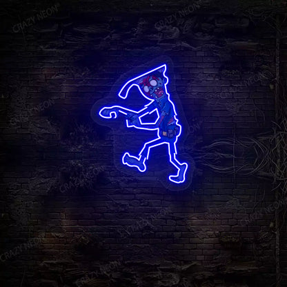Zombie Walker Neon Artwork | Blue