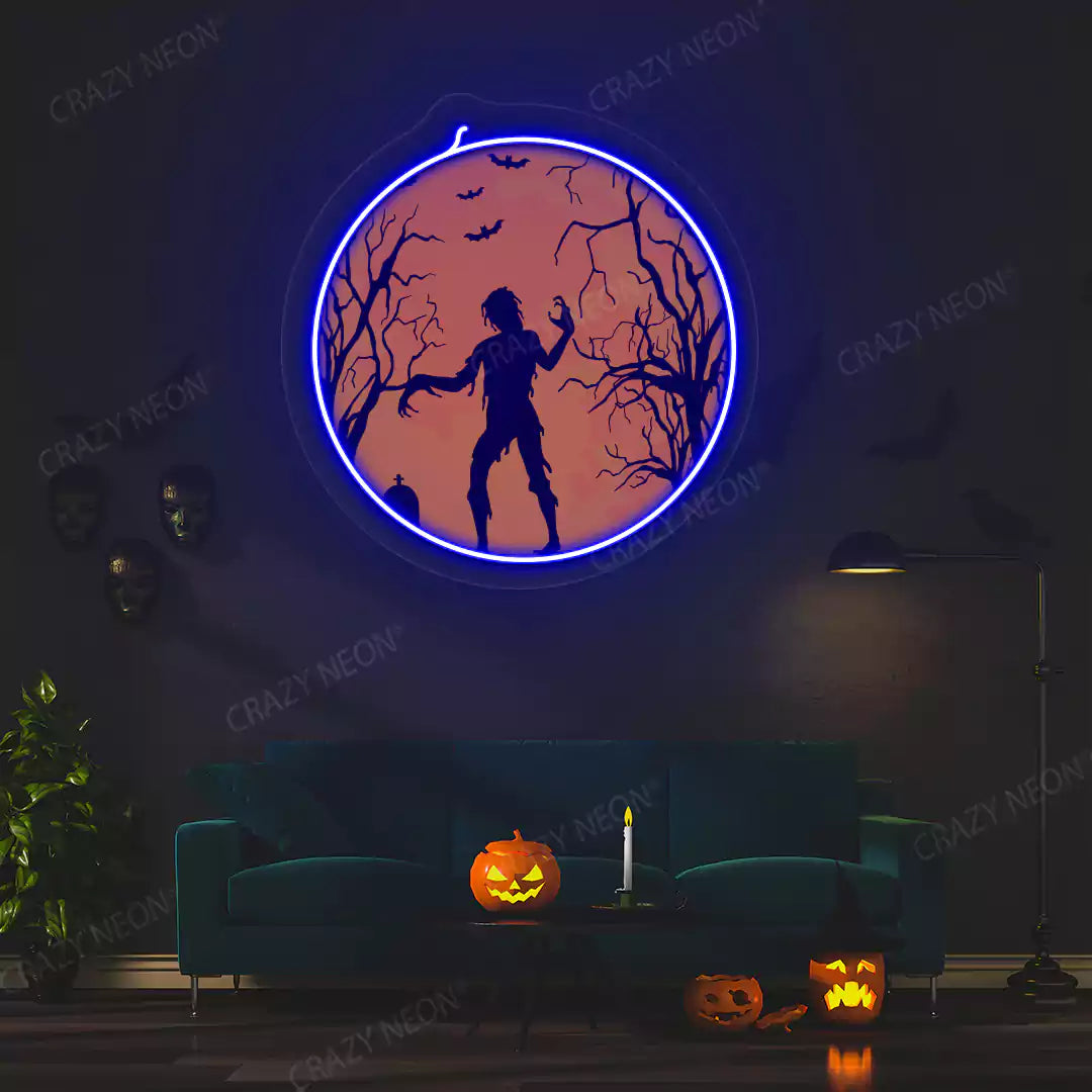 Walking corpse Neon Artwork | Blue