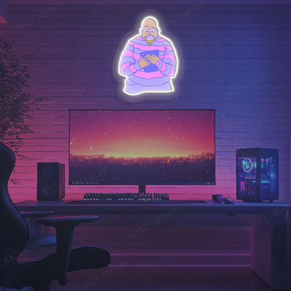 Scroll Mode On Neon Artwork | White