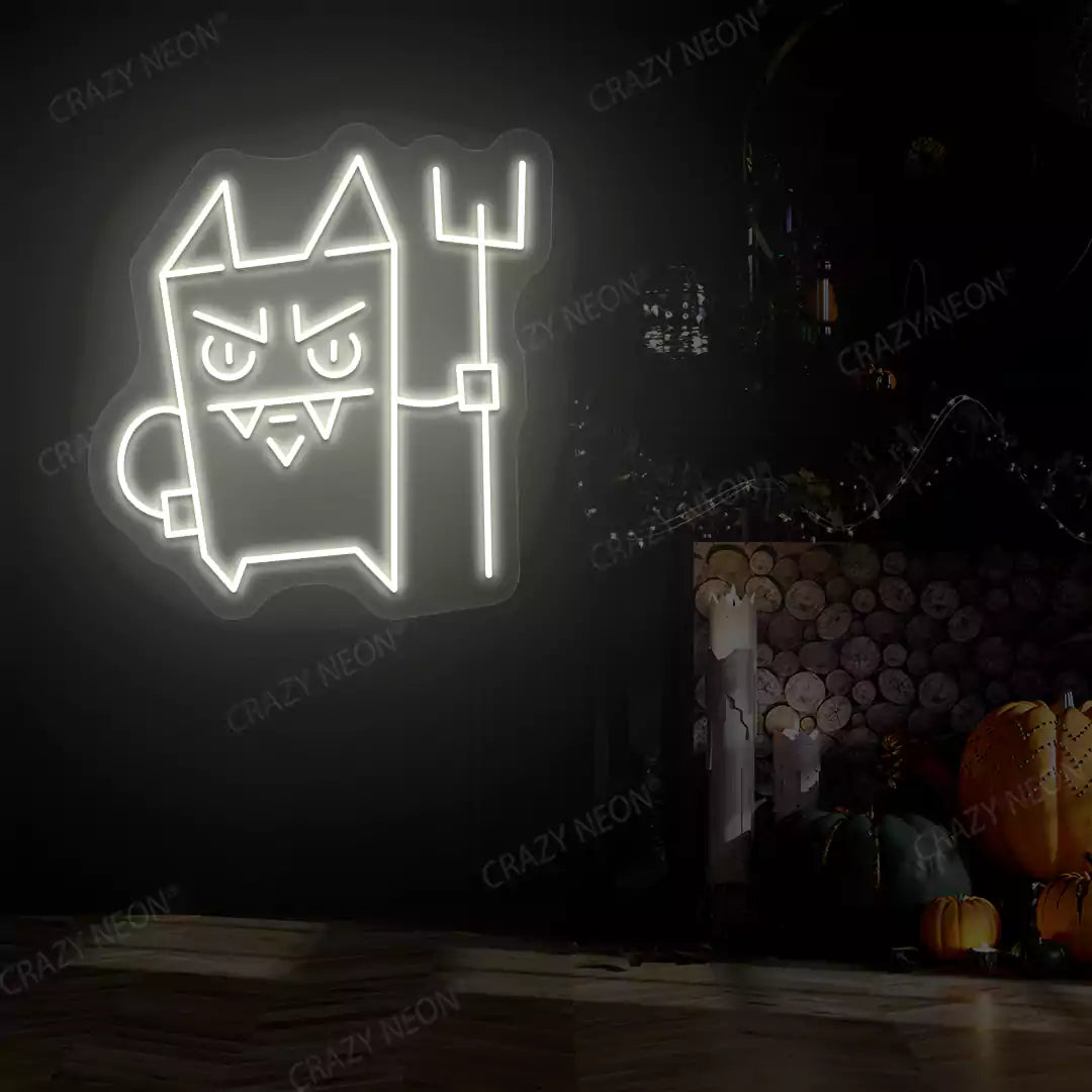 Devil Cat Neon Sign | Warmwhite
