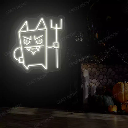 Devil Cat Neon Sign | Warmwhite