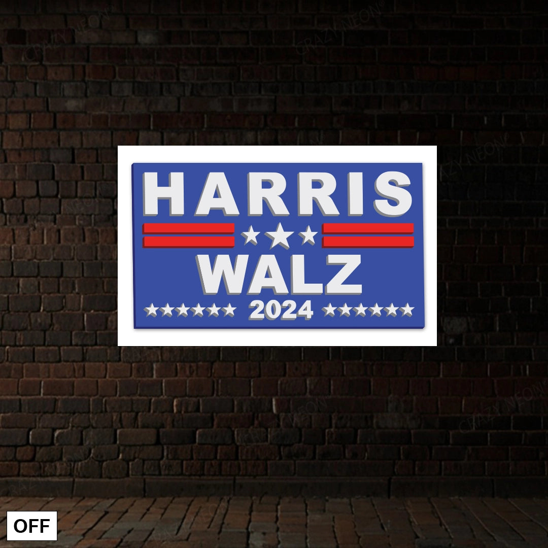 Harris Walz Holo Lit Acrylic Sign