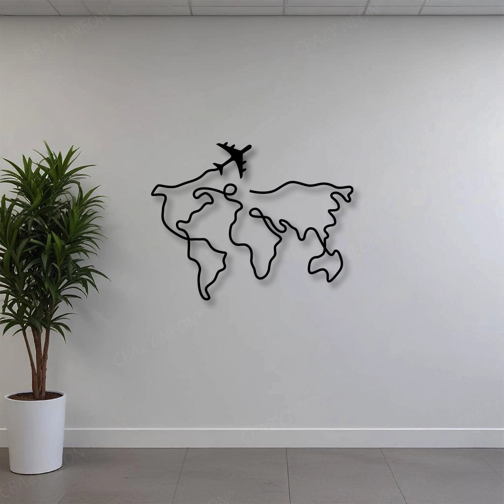 World Maps Metal Sign