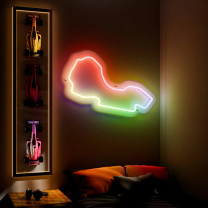 RGB Flow Albert Park Grand Prix Circuit LED neon wall sign in blue yellow and red