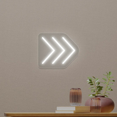 Triple Arrowhead Neon Sign | White