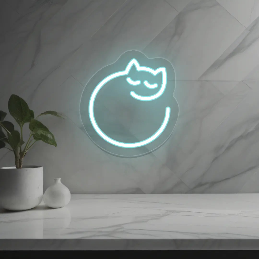 Sleeping Cat Neon Sign