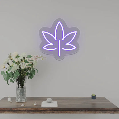 Leaf Neon Sign | Purple 