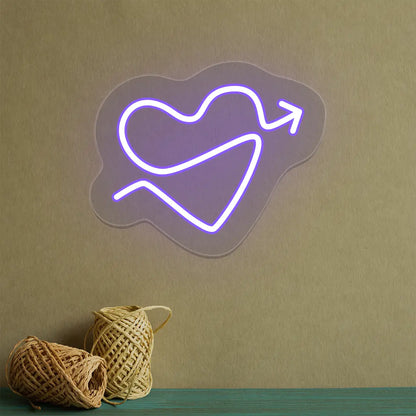 Arrow Heart Neon Sign