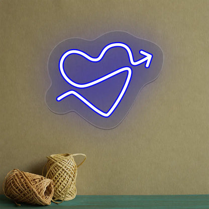 Arrow Heart Neon Sign