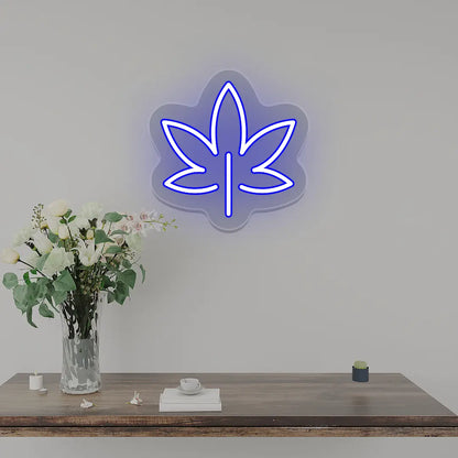 Leaf Neon Sign | Blue 