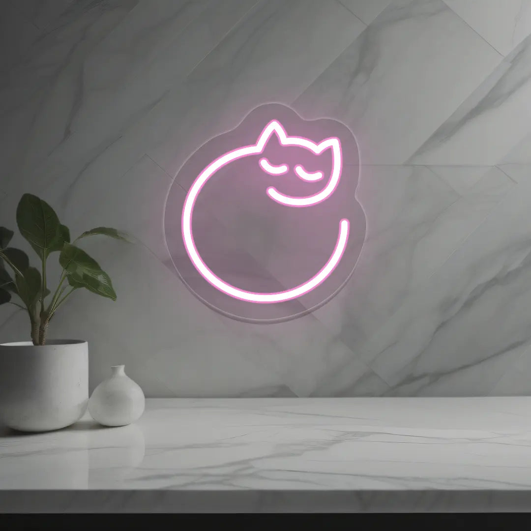 Sleeping Cat Neon Sign