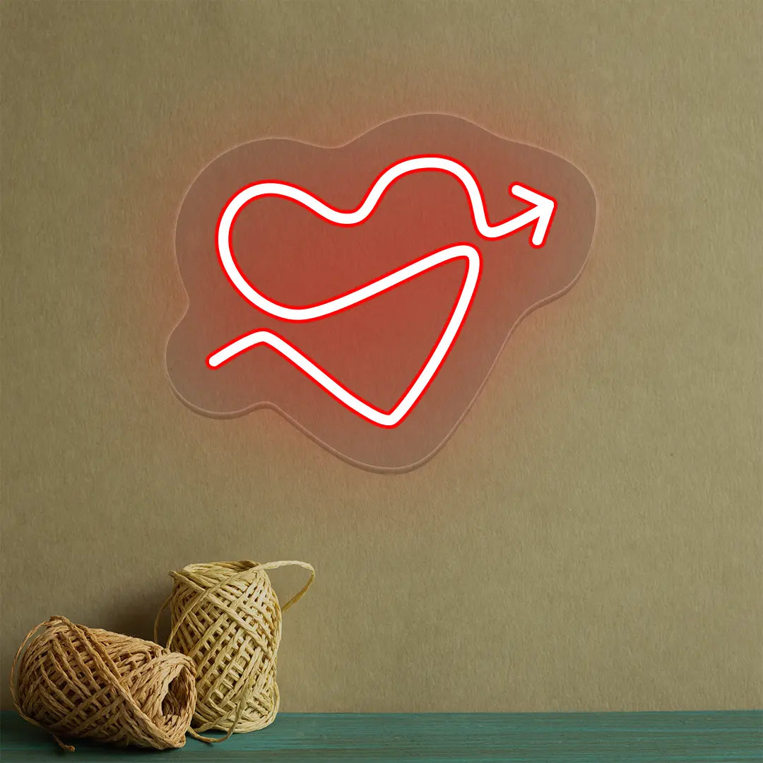 Arrow Heart Neon Sign