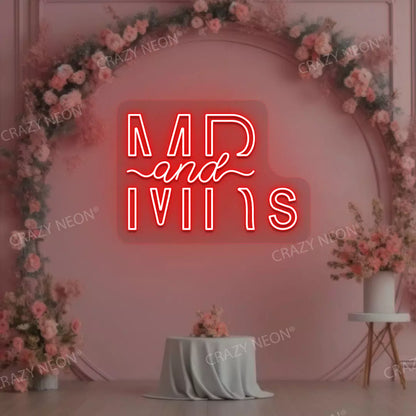 Mr And Mrs Neon Sign | Red