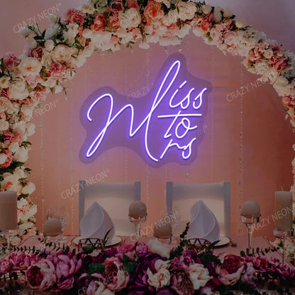 Miss To Mrs Neon Sign | Purple 