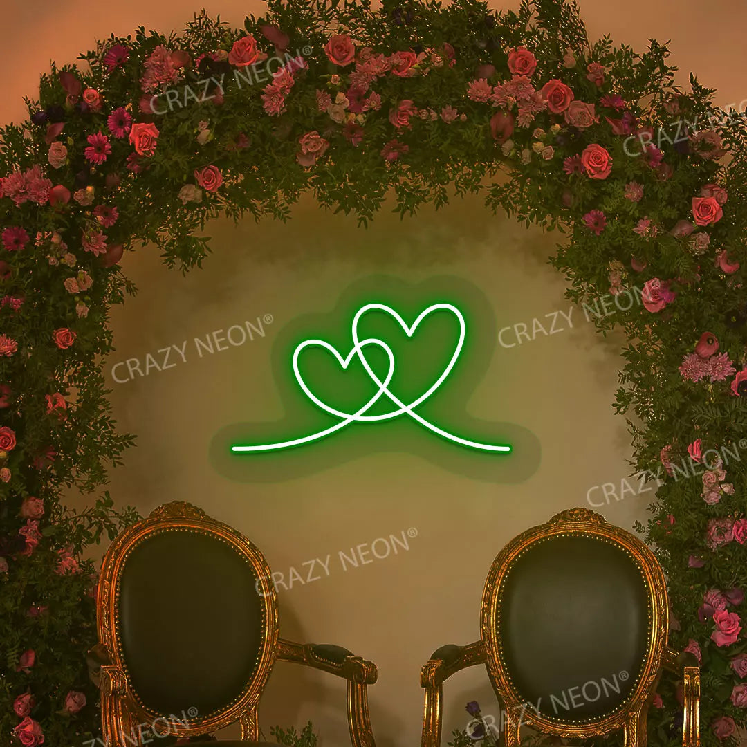 Two Hearts LED Neon Sign | CRAZY NEON®