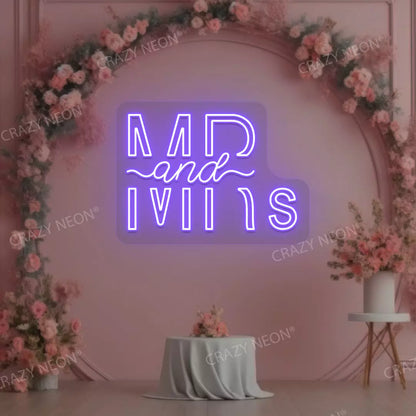 Mr And Mrs Neon Sign | Purple 