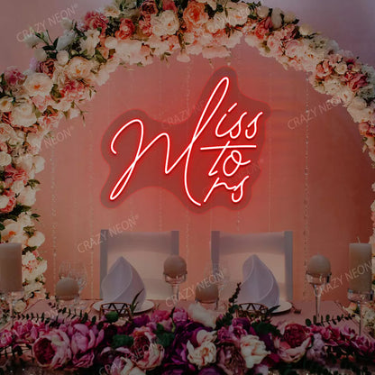 Miss To Mrs Neon Sign | Red 