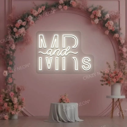 Mr And Mrs Neon Sign | Warm White 