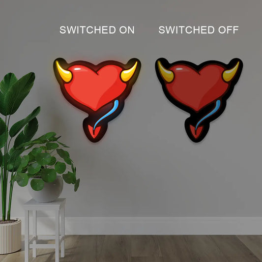 Devil Heart Illuminated Sign