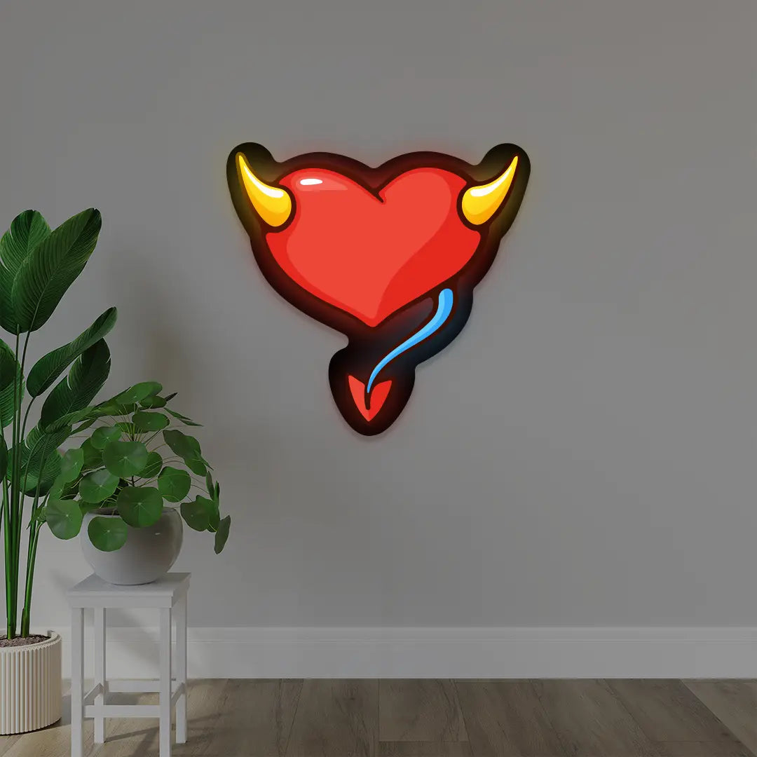Devil Heart Illuminated Sign