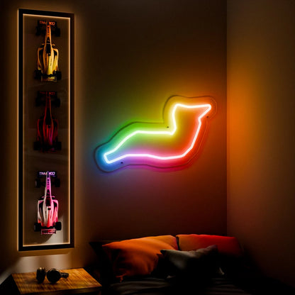 RGB FlowImola Grand Prix Circuit LED neon wall sign in red blue and yellow