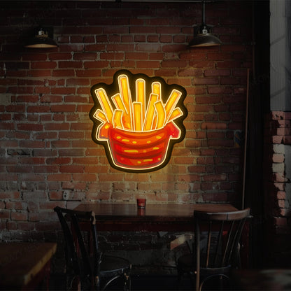 French Fries Led Artwork Neon Sign | Orange 