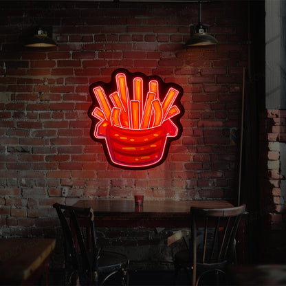 French Fries Led Artwork Neon Sign | Red