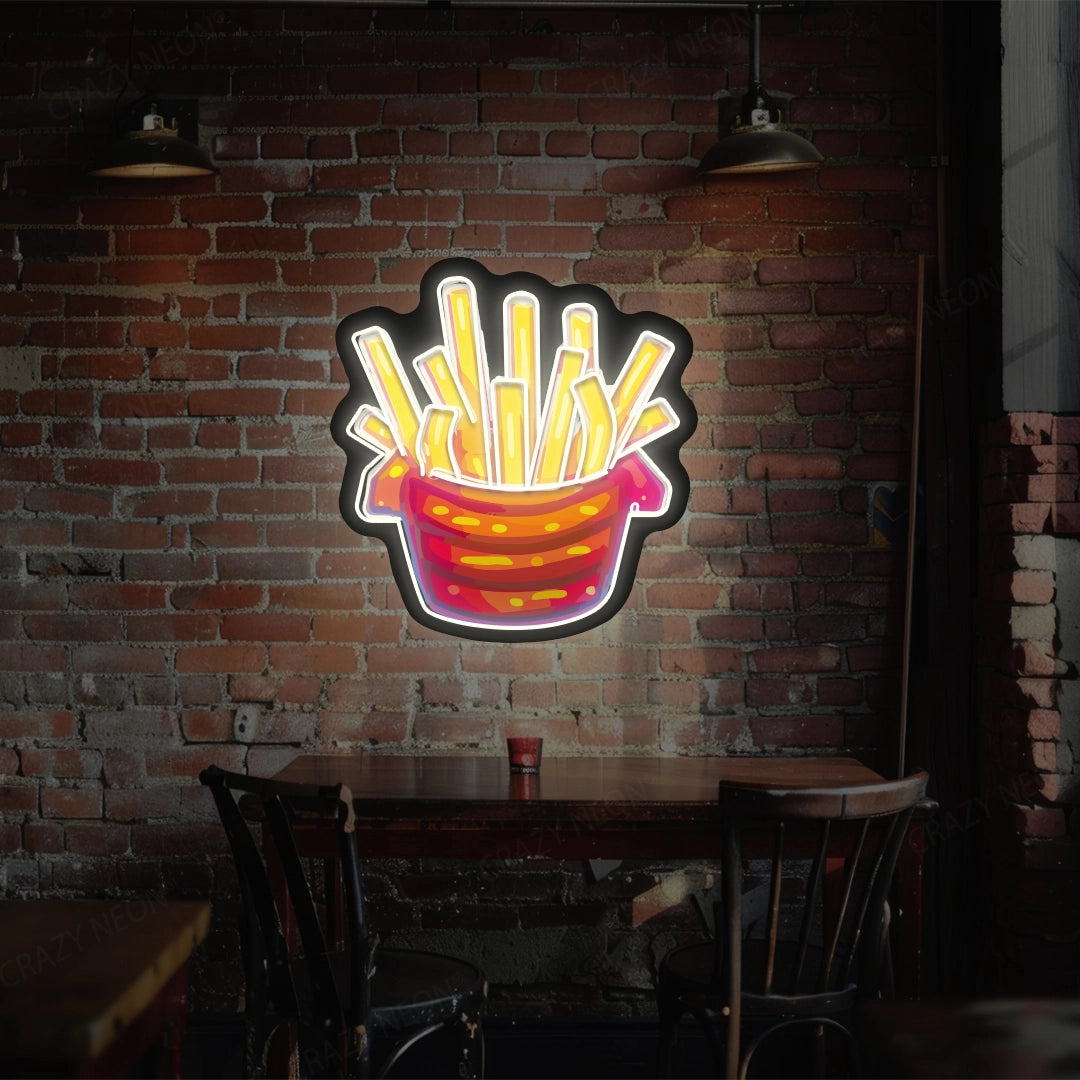 French Fries Led Artwork Neon Sign | Wam White 